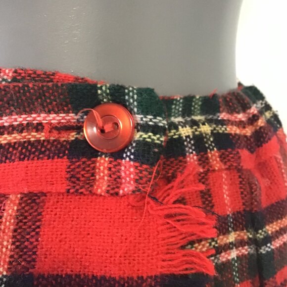 Vintage Wool Blend Tartan Plaid Kilt Mini Skirt Size 12 - Picture 5 of 11